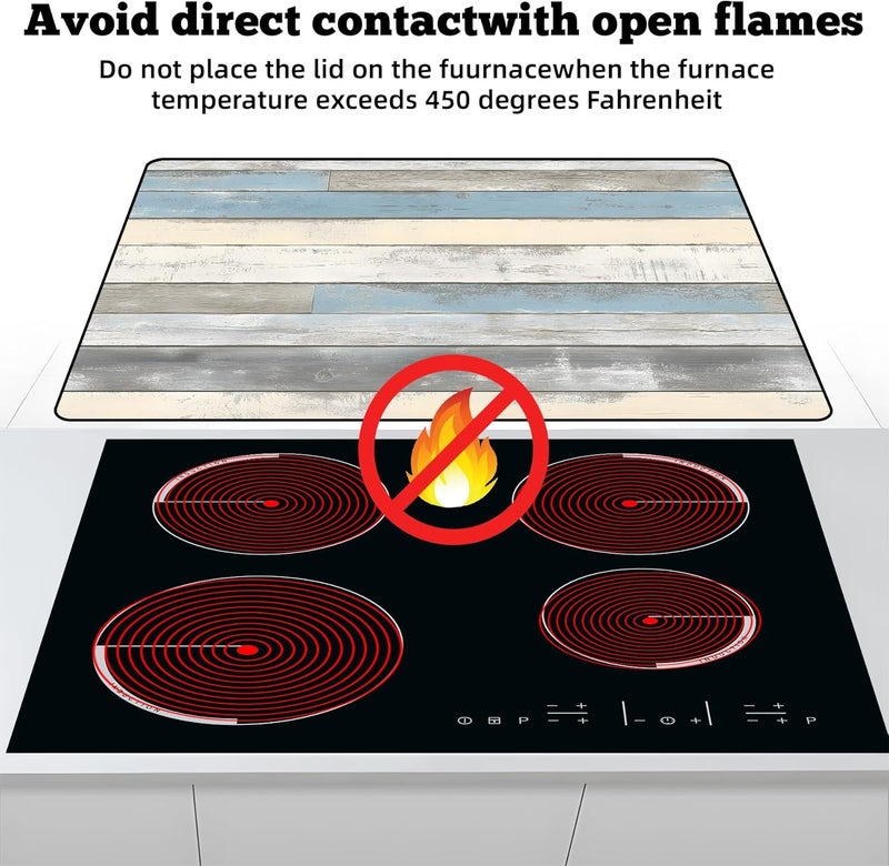 AOHMPT Multi-Design Stove Top Cover for Glass/Electric Stoves - 3-in-1 Heat-Resistant Protector Mat, Non-Slip Drying Rack 28"x20" (Wood Grain, 28" L x 20" W) - Image 3